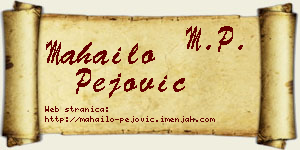 Mahailo Pejović vizit kartica